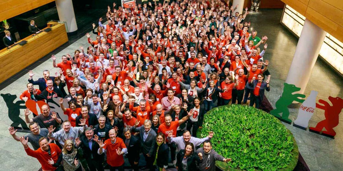 Gruppenfoto bei Coca Cola in Berlin